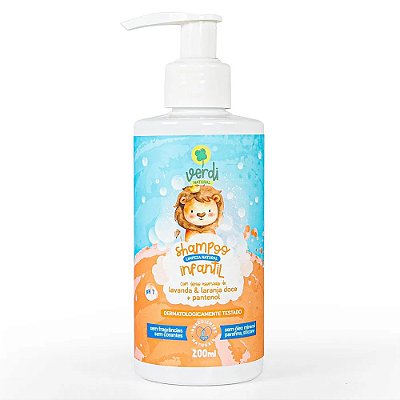 Shampoo infantil lavanda, laranja doce e pantenol 200ml - Verdi Natural