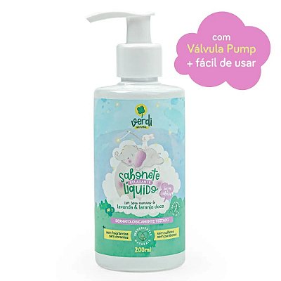 Sabonete e shampoo líquido infantil relaxante lavanda e laranja doce 200ml - Verdi Natural