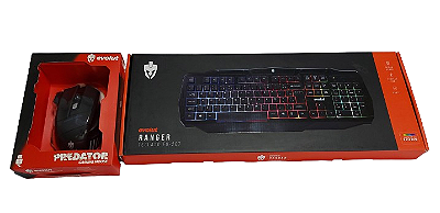 Kit Teclado e  Mouse Gamer Evolut com Led Rainbow