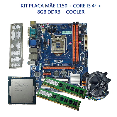 Kit Placa Mãe 1150 + Core  I3 4130T + 8GB DDR3+ Cooler