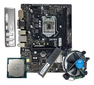 Kit Placa Mãe 1151 H310 + Core I3 8th + 8gb DDR4 + Cooler - Usado