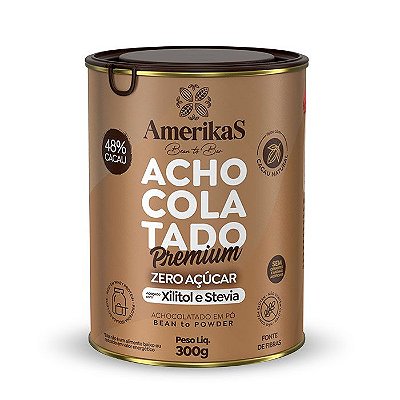 Achocolatado zero adição de açúcares com Xilitol, Stevia e Whey Protein