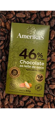 Barra de Chocolate 46% com Leite de coco e Açúcar de coco 80g