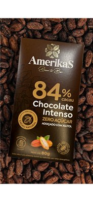 Barra de Chocolate 84% Zero açúcar com xilitol 80g
