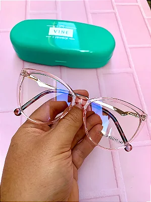 Armação Gatinho Rosa Transparente - Niya
