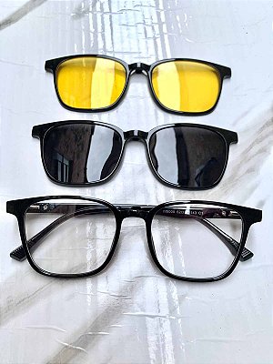 Armação Masculina Clip-on 3 em 1 - HF9008