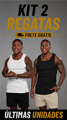 Kit com 2 Regatas Americanas Masculinas Ribana Canelada 92% Algodão 8% Elastano De Buenas Preta e Branca Lisa