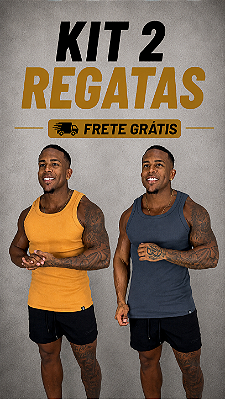 Kit com 2 Regatas Americanas Masculinas Ribana Canelada 92% Algodão 8% Elastano De Buenas Caramelo e Cinza Chumbo