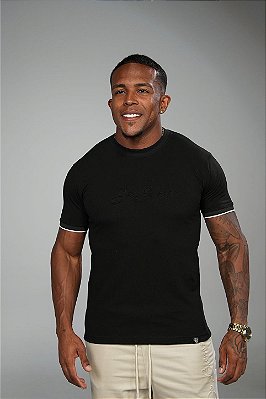 Camisa Preta Algodão Peruano Alto Relevo 3D De Buenas
