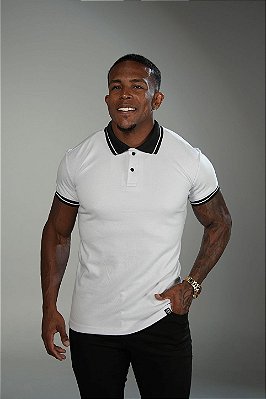 Camisa Polo Branca Algodão Egípcio De Buenas