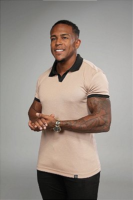 Camisa Polo Bege Algodão Egípcio De Buenas