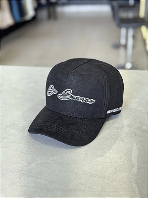 Boné Preto Suede Contorno Branco De Buenas