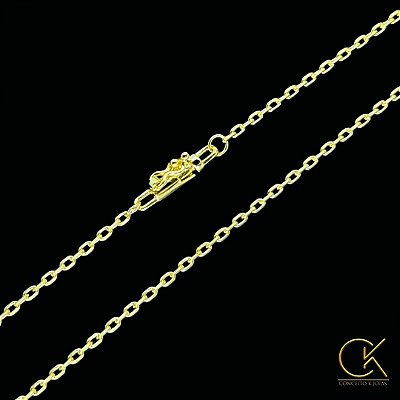 Corrente Cartier Cadeado 2mm - Fecho Canhão - Banhada a Ouro 18k