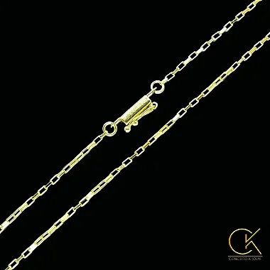 Corrente Cartier Elo Chapado 1,5mm - Fecho Gaveta - Banhada a Ouro 18k