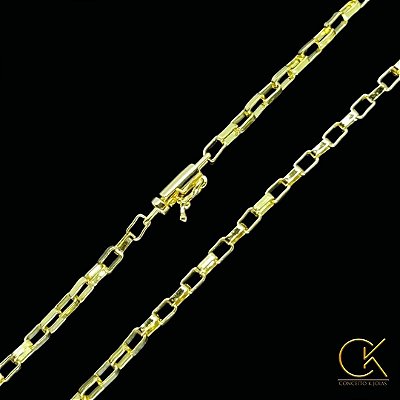 Corrente Cartier Elo Chapado 3mm - Fecho Canhão - Banhada a Ouro 18k