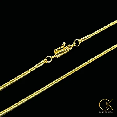 Corrente Rabo de Rato 2,5mm - Fecho Canhão - 50/60/70cm - Banhada a Ouro 18k