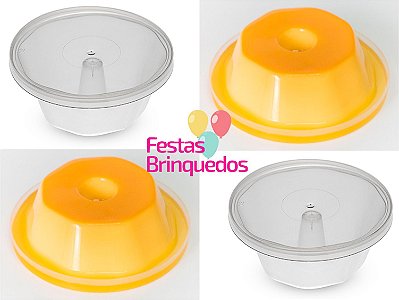 10 Formas p/ Pudim Pequena c/ Tampa - Plastilânia