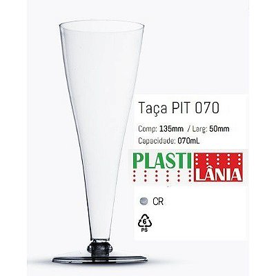 TAÇA ACRILICA 70ML PACOTE C/5 (PIT 070)