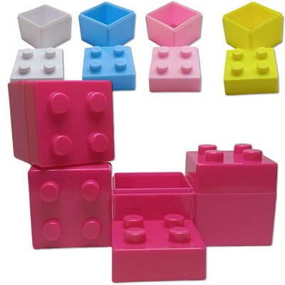 12 Caixas para Lembrança 5x5 cm Tipo Bloco de Montar