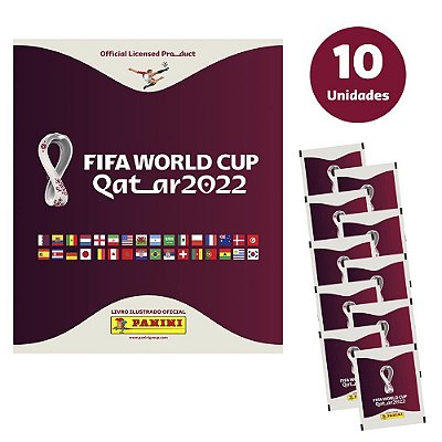 Álbum Figurinhas Copa Do Mundo Qatar 2022 - Capa Dura + 10 Pacotes (50 figurinhas) - Panini
