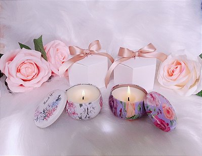 Kit 2 mini velas aromáticas Flor de Laranjeira e Jasmim