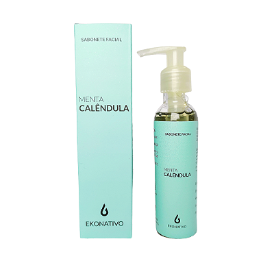 Sabonete Facial Natural Vegano Menta e Calêndula Pele Oleosa 120 ml