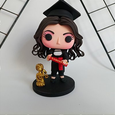 PEÇA PERSONALIZADA FORMATURA - COLAÇÃO DE GRAU - GRADUAÇÃO - GRADUANDO - Funko Pop em porcelana fria - action figure - custom