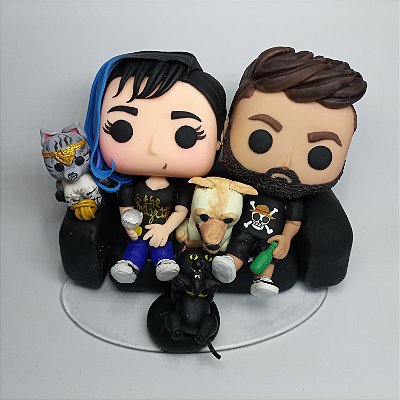 FUNKO POP CASAL - AMOR - Peça Personalizada no estilo Funko Pop - Funko Pop em porcelana fria - action figure - custom