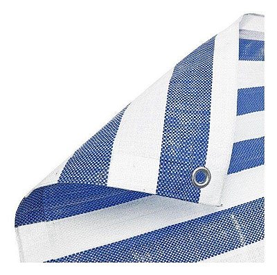 Lona Barraca Feira Azul Branca Listrada SL300 Impermeável 12x6
