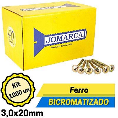 Parafuso Madeira Philips Cab. Chata Bicromatizado 3,0x20mm