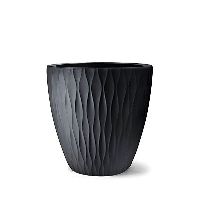 Vaso grafiato ondulado preto 50 x 50 cm modelo infinity