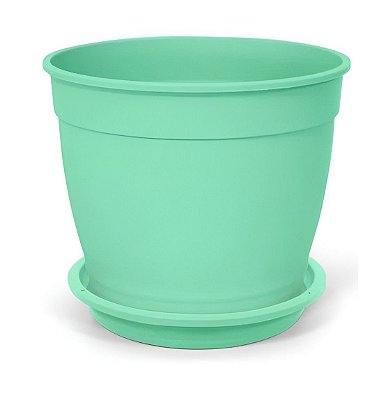 Vaso n3,5 verde + prato n1,2 Aquarela Verde - 2 unidades