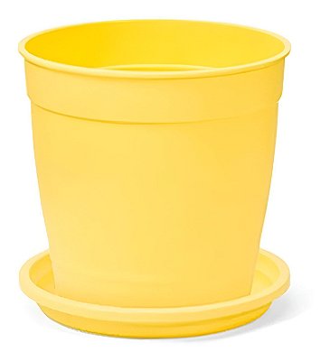 Vaso n3,5 amarelo aquarela + Prato n1,2 amarelo nutriplan