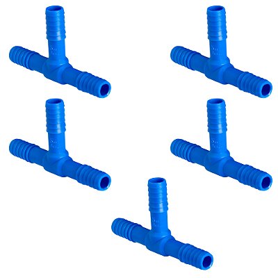 5 Unidades - Conector Emenda para Mangueiras em TE Triplo 3/4"