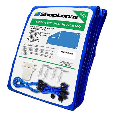 Capa Para Piscina Shoplonas 510 Micras - 9,5x3,5m + Kit de Instalação