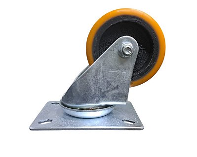 Kit 2 un Rodízio Giratório Colson com base laranja 3'' polegadas