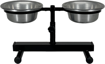 Comedouro Duplo Regulável Com 2 Potes De Alimentação Avipet