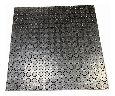 Kit 40 Piso Emborrachado Pastilhado 50x50cm Piso Moeda Preto