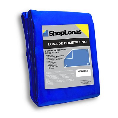 Lona Polietileno -5X5,5 Azul Shoplona510 Multiuso Impermeável