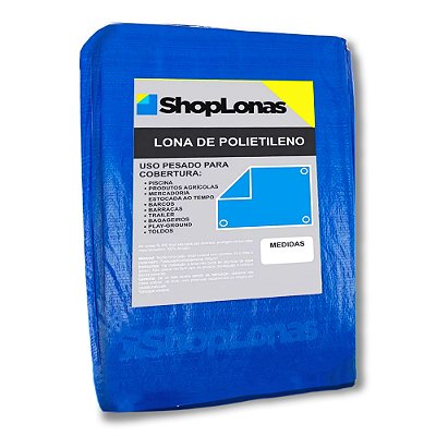 Lona Polietileno - 8X7 Azul Shoplonas100 Impermeável Multiuso