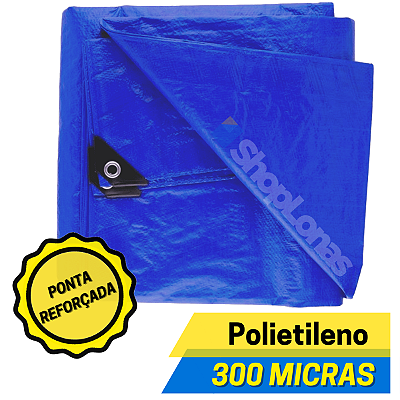 LONA POLIETILENO AZUL PONTA PRETA SHOPLONAS310 - 4X2,5