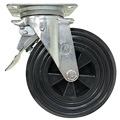 Rodizio Giratório Com Freio para Container Plástico 8"