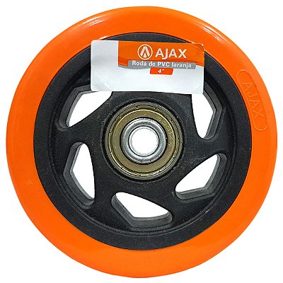Roda De Pvc Laranja 4"