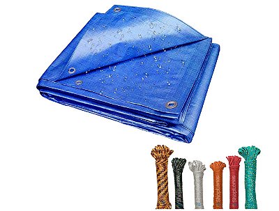 Lona Plástica 10x8 Metros Para Acampamentos E Toldos + Corda