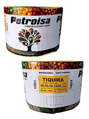 Mangueira Gotejamento 1000 M Petroisa 50Cm - 2,60L/H 8MM Irrigação Agrícola