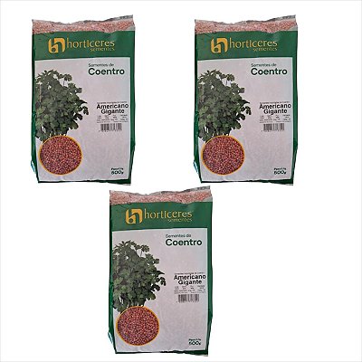 Semente Coentro Americano Gigante 500g Horticeres 3 Pacotes