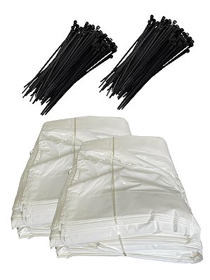Kit 200 Sacos de Silagem 100% Virgem + 200 Abraçadeira de Nylon