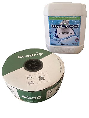 Fita De Irrigação Gotejamento 1000m 30cm Ecodrip + Wtr 700 5l Manutenção
