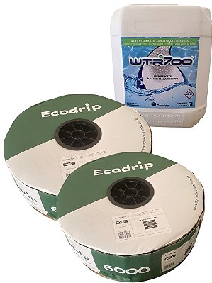 Fita De Irrigação Gotejamento 2000m 30cm Ecodrip + Wtr 700 5l Manutenção