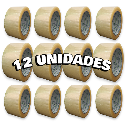 12 Fitas Transparentes 48x100m Para Selagem Embalagens Agrícolas
